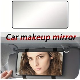 Resim Hightower Ultra İnce Araç Güneşlik Makyaj Aynası Ayarlanabilir Kayış Kolay Montaj Siyah 