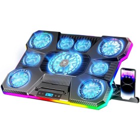 Resim Blueforce Sx-45 Freezer Siyah 9 Rgb Fanlı Notebook Soğutucu Stand Ekranlı 