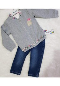 Resim Candysbebe Necix Kot Pantolonlu Kız Takım 0 - 6 Ay Gri 
