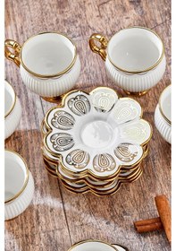 Resim Cooker 220 Ml 6'lı Şık Tasarım Altın Yaldızlı Porselen Çay Fincan Takımı - Şık Kutulu Hediyelik Diğer 