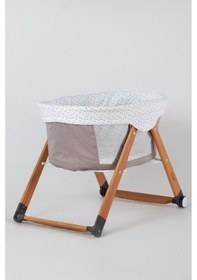 Resim Kiwi Sleeper Anne Yanı Beşik, Portatif, Sallanır, Katlanır, Tekerlekli Bebek Beşiği - Luna Desen Coffe 