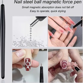 Resim 1 Profesyonel Tırnak Manyetik Kalem - Çelik Boncuklar ve Kedi Gözleri için Uygun, Manyetik Taban ve Pürüzsüz Uç, Fransız, Su Dalgası, Yuvarlak Tasarım - Salon ve Ev Pedikürü/Tırnak Aracı - Temizlemesi Kolay Dekoratif Çubuk - Şık Tasarım, Dayanıklı Malzeme, Güzellik Tutkunları için Gerekli, Tırnak Teknisi Malzemeleri, Tırnak Aksesuarları, Tırnak Malzemeleri, Tırnak Fırçaları, Tırnak Ürünleri 