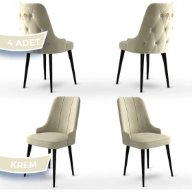Resim Canisa Concept Enoa Serisi , 4 Adet Sandalye, Siyah Gürgen Ayak 