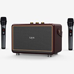 Resim Linktech M407 Premium Çift Mikrofonlu 50 W Retro Bluetooth Radyo Hoparlör 