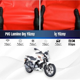 Resim Rks Tıtanıc 150 Motosiklet Brandası Su Geçirmez Branda Kırmızı Branda Motor Branda Lc 