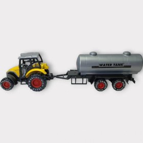 Resim Çek Bırak Römorklu Traktör 25cm - Sarı Su Tanklı Sarı 
