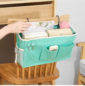 Resim Springsun Üniversite Yatak Odası Kumaş Organizer Çanta, Büyük Kapasiteli, Yatak Kenarı/üst Rafta Asılı, Çeşitli Eşyaları Saklamak İçin Yeşil Büyük Boy Yeşil 