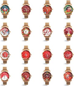 Resim Leezsing Noel Arifesi Mektupları Şenlikli Moda Öğrenci Kadın Trendi Manyetik Toka Altın Kabuk Saat Kuvars Saat 11 