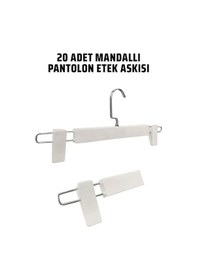 Resim Abs Plastik 20 Adet Yüksek Kalite 30 Cm Pantolon Askısı Etek Askı Beyaz 