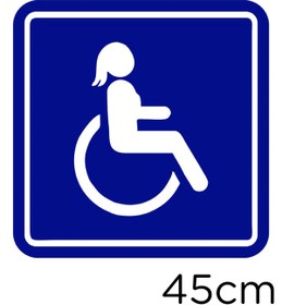 Resim MIGNATIS Engeli Arabası Ve Engelli Erkek Araba Işareti Sticker 45cm - Lacivert 