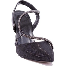 Resim Dagoster Dza07-396155 Siyah Simli Abiye Topuklu Kadın Ayakkabı 001 