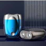 Resim Sones Çift Başlı Mini Manyetik Tıraş Makinesi Taşınabilir Erkek Elektrikli Tıraş Makinesi Kraliyet Mavisi 