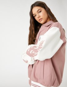 Resim Pilot Ceket İşlemeli Fermuarlı Gömlek Yaka Cep Detaylı 