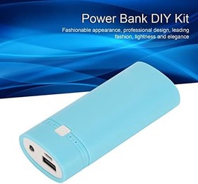 Resim USB Güç Bankası, Güvenilir Taşınabilir Evrensel 2x18650 DIY Güç Bankası MP3 Için Moda (BLUE) 