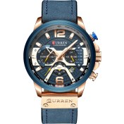 Resim Curren / Karien Yeni 8329 Erkek Saati İş Kemerli Saat Takvimli Erkek Saati Altı İğneli Kuvars Saat Roseshellblue Titanyum 