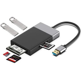 Resim FototekFotograf 6 In1 USB Hub Adaptörü Sd Kart Okuyucu USB 3.0 - Xqd/cf/Sd/Tf Çok Işlevli U Flash Disk Sürücüsü 