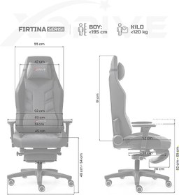 Resim XDrive FIRTINA Masajlı Ayak Uzatmalı Masajlı Profesyonel Oyuncu Koltuğu Gri/Siyah 