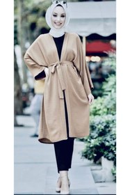 Resim CNG MODA Tesettür Kuşaklı Kimono 