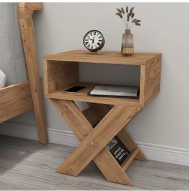 Resim Reyo Home Enda X Ayaklı Komodin Kahve Sehpası Atlantik Çam 