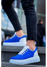 Resim Tb-x10 Terzi Bey Sax Süet Beyaz Yüksek Taban Günlük Spor Ayakkabı Mavi 