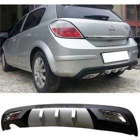 Resim Opel Astra H Uyumlu Difüzör Difizör Gri + Kare Egzoz Görünüm C Tip 2004 - 2009 