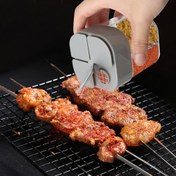 Resim 4'ü 1 Arada Kamp Baharat Kavanozu Kapaklı Şeffaf Baharat Dağıtıcı 4 Bölmeli Dış Mekan Pişirme BBQ Tuz ve Biberlik 