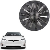 Resim Tesla Model Y Solar Jant Kapağı Seti 19 İnç, Mat Siyah Renk 