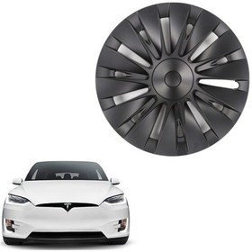 Resim Tesla Model Y Solar Jant Kapağı Seti 19 İnç, Mat Siyah Renk 