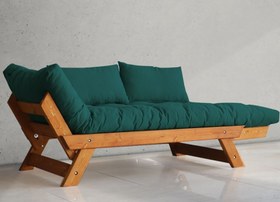 Resim WOODESK ADALAR MASİF AHŞAP KANEPE, TİK-PETROL RENK 