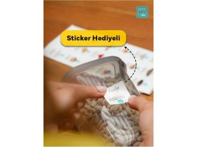 Resim 36'lı Etiketli Kare Erzak Saklama Kabı - Kahvaltılık Çerezlik Baharatlık Un Bakliyat Kabı 