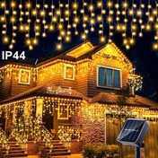 Resim 1 adet LED Güneş Işıklı Damlacık Işıkları, Plastik Lamba Kılıfı, Güneş Enerjili, ≤36V, Nikel Pil, Ticari Aydınlatma, Perde Işığı ile, Noel, Cadılar Bayramı, Ramazan, Şükran Günü, Düğün Partisi, Yatak Odası, Veranda, Çadır, RV, Duvar, Ev, Bahçe, Dış Mekan için 