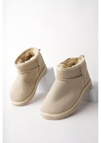 Resim Muggo Snow Garantili Unisex Çocuk Kalın Taban İçi Tüylü Günlük Mini Yarım Bot 