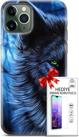 Resim Apple İphone 11 Pro Max Kılıf Orijinal Seri Cardano 16 Kurt Yeşil Göz Hediyelik Kılıf Ve Ekran Koruyucu 