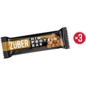 Resim Züber Yüksek Protein Bar Fıstık Ezmeli 45g X 3 Adet 