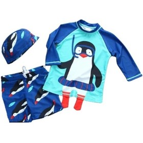Resim Upf50+ Güneş Korumalı Uzun Kollu Snorkelli Penguen Mayo 3'lü Set 