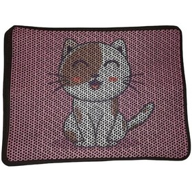 Resim Nanbell Büyük Elekli Çift Katlı Kedi Kumu Paspası 75x59 Cm Desenli No:11 