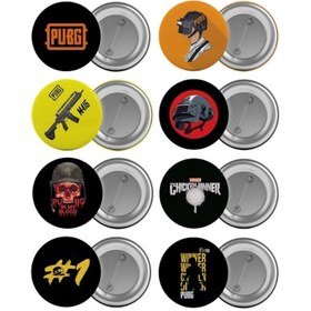Resim Pubg Çanta Rozeti Seti 8 Adet En Büyük Boy 5.8Cm Iğneli Broş 