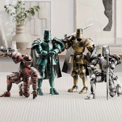Resim Ortaçağ Şövalye Figürü - Silah Aksesuarları, Kalkan ve Miğfer ile Ağır Hizmet Tipi Retro Montajlı Mecha, Süsler, Bilgisayar Dekorasyonları ve Ortaçağ Sahne Simülasyonu için Mükemmel, 4 Renk Seçeneği 