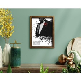 Resim Bk Home Godfather Baba Tasarımlı Doğal Masif Ahşap Çerçeveli Tabl (551061664) 