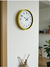 Resim 36 Cm Sarı Modern Dekoratif Duvar Saati Çok Renkli 