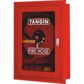 Resim Alperen Öztürk 1" Dik Kapaklı Cam Kapak 30 mt Hortumlu 0.90 mm Yangın Dolabı Tse' Li Sıva Altı 