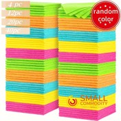 Resim 40 adet/20 adet/12 adet mikrofiber temizlik bezi, ev işleri ve mutfak için 5 renk karışık (yeşil/mavi/sarı/turuncu/pembe), yeniden kullanılabilir, rastgele renk seçimi 