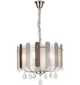 Resim Madera 50'lik Krom Füme Camlı Kristal Taşlı Avize Krom 