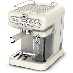 Resim Karaca Vintage Craft Süt Hazneli Espresso, Latte ve Capuccino Makinesi Cream 
