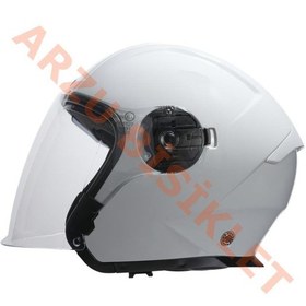 Resim Beon- Çenesiz Vizörlü Yazlık Kask B203 Beyaz Xl Beyaz 