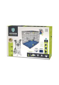 Resim M-pets Voyager 2 Kapılı Köpek Kafesi Large Mavi 91x58x63 Cm 244-52028.03 