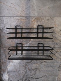 Resim Delixa Yapışkanlı Siyah 2 Adet Tek Katlı Düz Şampuanlık Tş01, Delmeye Son, Matkap Vida Yok 