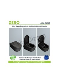 Resim Aqua Bagno ZERO Yavaş Kapanan Klozet kapağı ,Mat Siyah,Duroplast 
