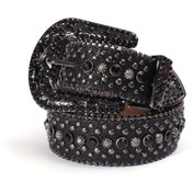 Resim Erkekler İçin Rhinestone Kemer, Batı Kovboy Rahat Kemer, Pantolon Kemeri, Hediyeler için ideal seçim 