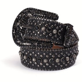 Resim Erkekler İçin Rhinestone Kemer, Batı Kovboy Rahat Kemer, Pantolon Kemeri, Hediyeler için ideal seçim 